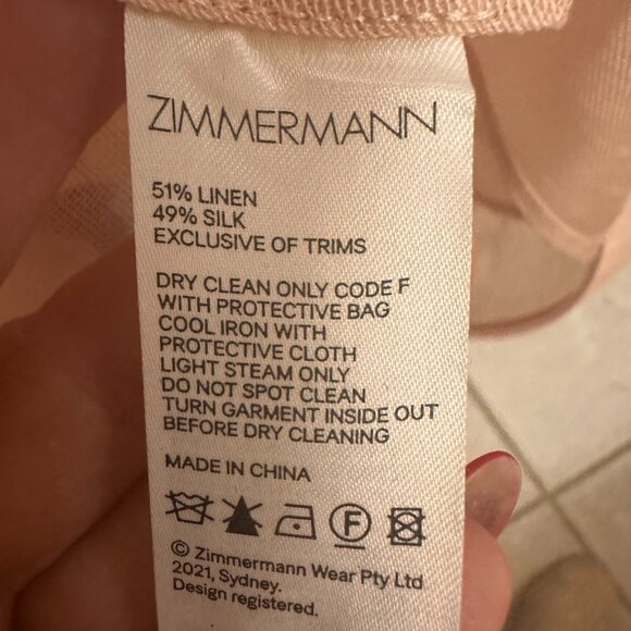 Zimmermann Blush Linen Bow-Detail Blouse · New with Tags · Size 1 (AU 1 / US 4 / - Picture 5 of 6